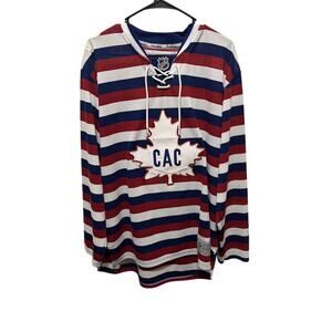 2009 Montreal Canadiens Striped Jersey Retro Hockey Limited Vintage Style size L